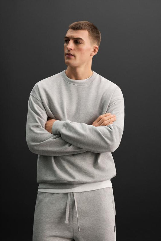 HAZEL GREY CREW NECK SWEATSHIRT