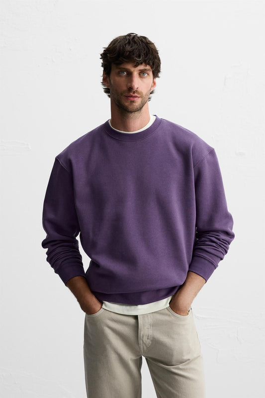 DIM PURPLE CREW NECK SWEATSHIRT