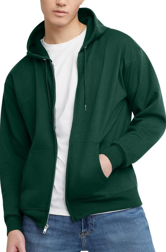 Hunter Green Zipper (Unisex) Hoodie