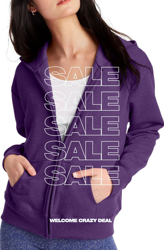 Purple Zipper Easy-wear Hoodie